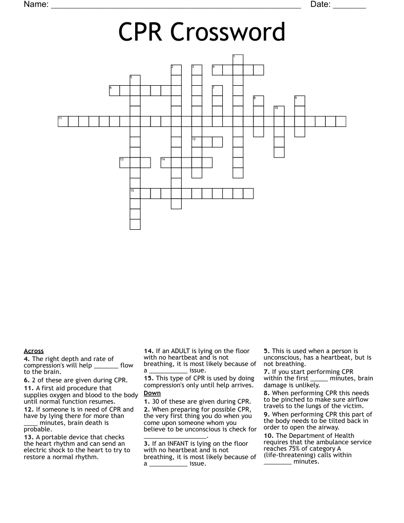 CPR Crossword WordMint