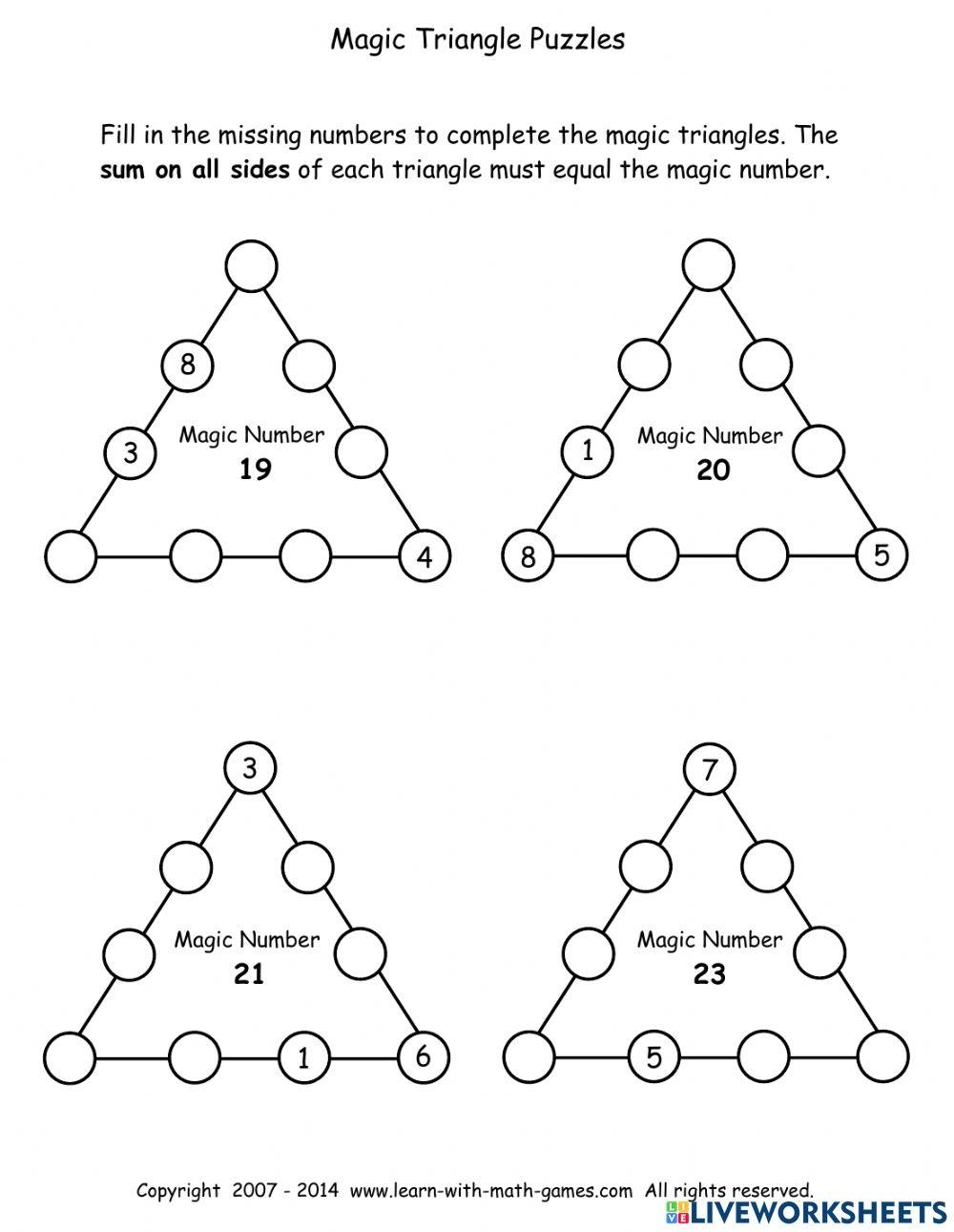 Critical Thinking Magic Triangles Online Exercise For Live Critical Thinking Magic Triangles Online Exercise For Live