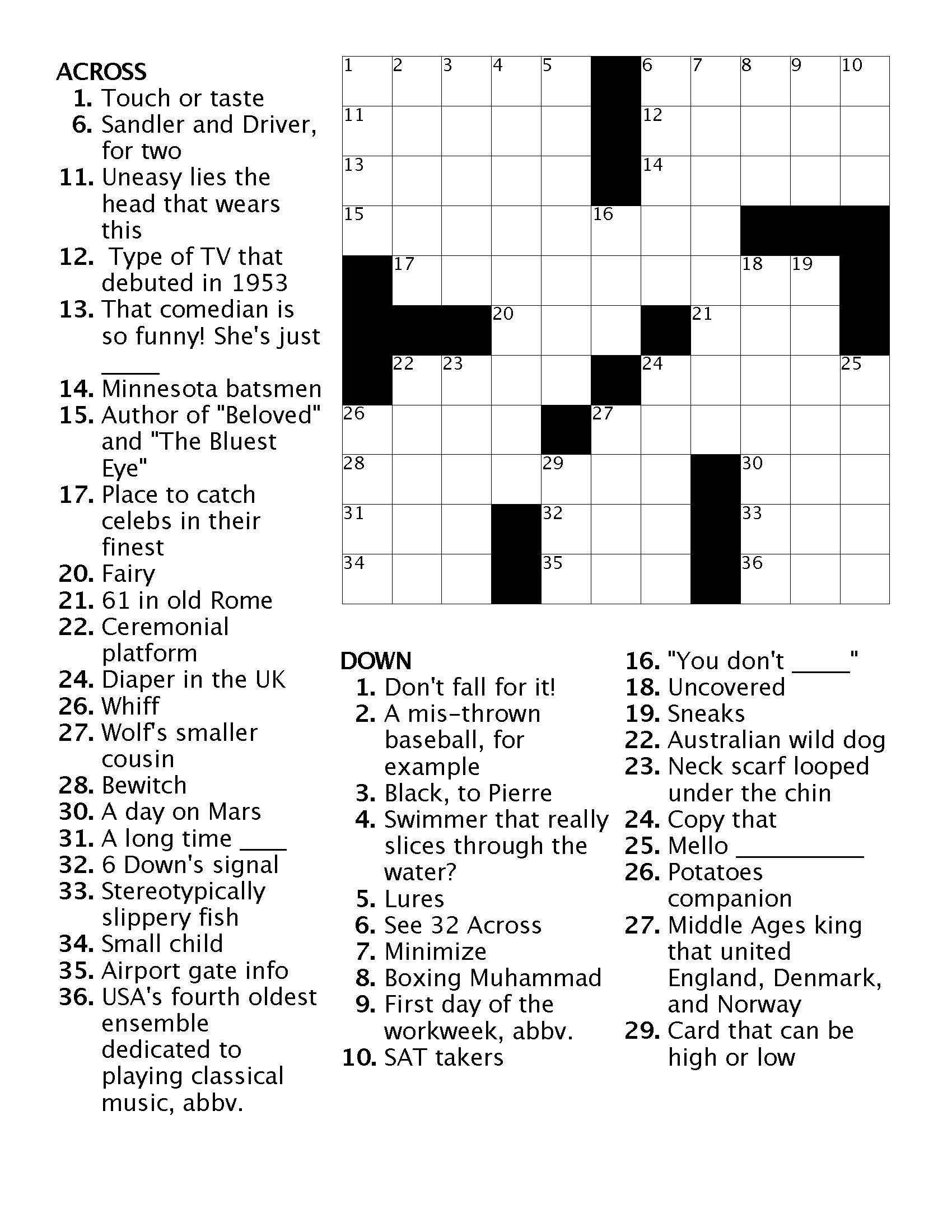 Crossword 9 Ann Arbor District Library Crossword 9 Ann Arbor District Library