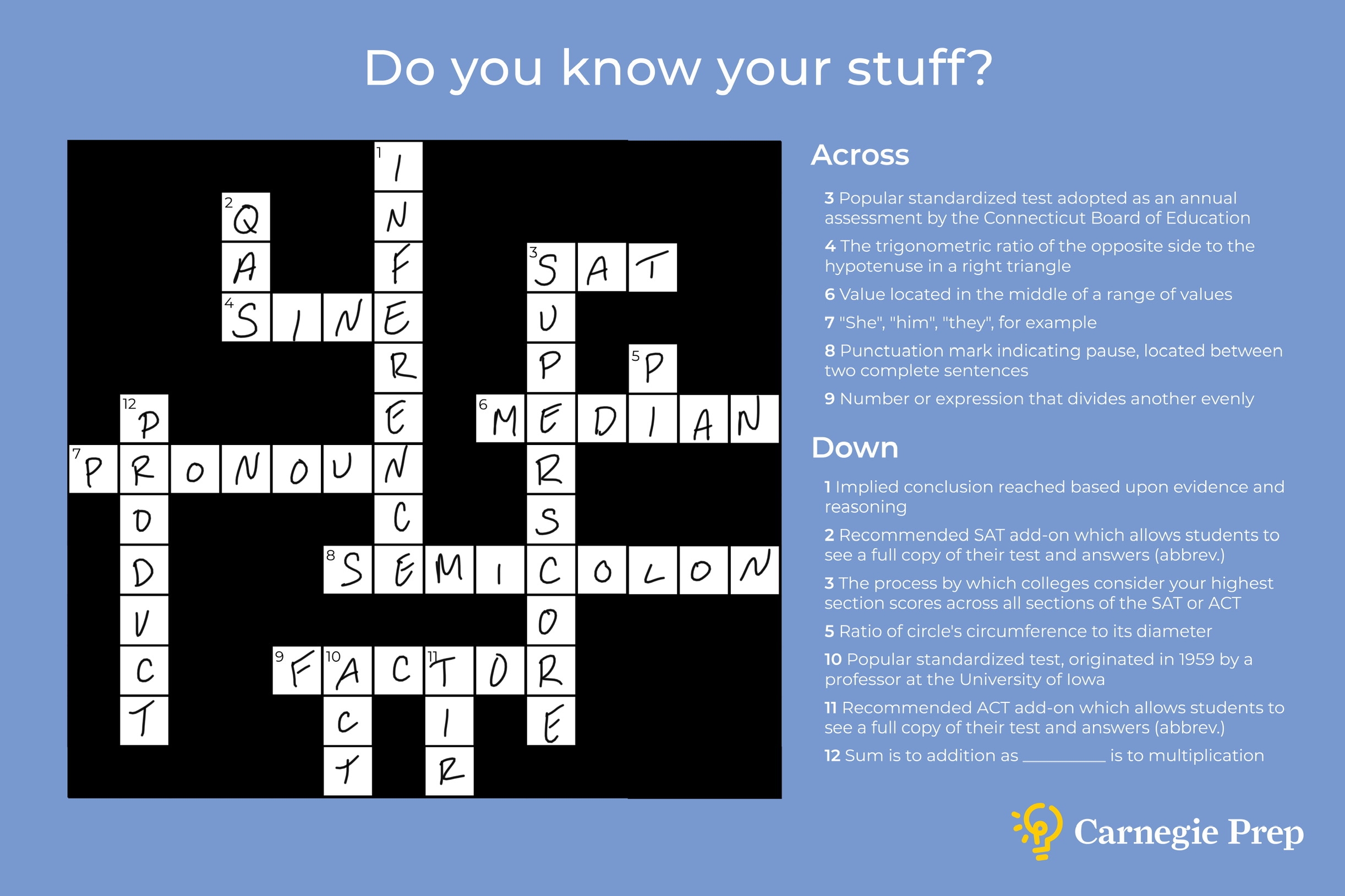 Crossword Answers Carnegie Prep