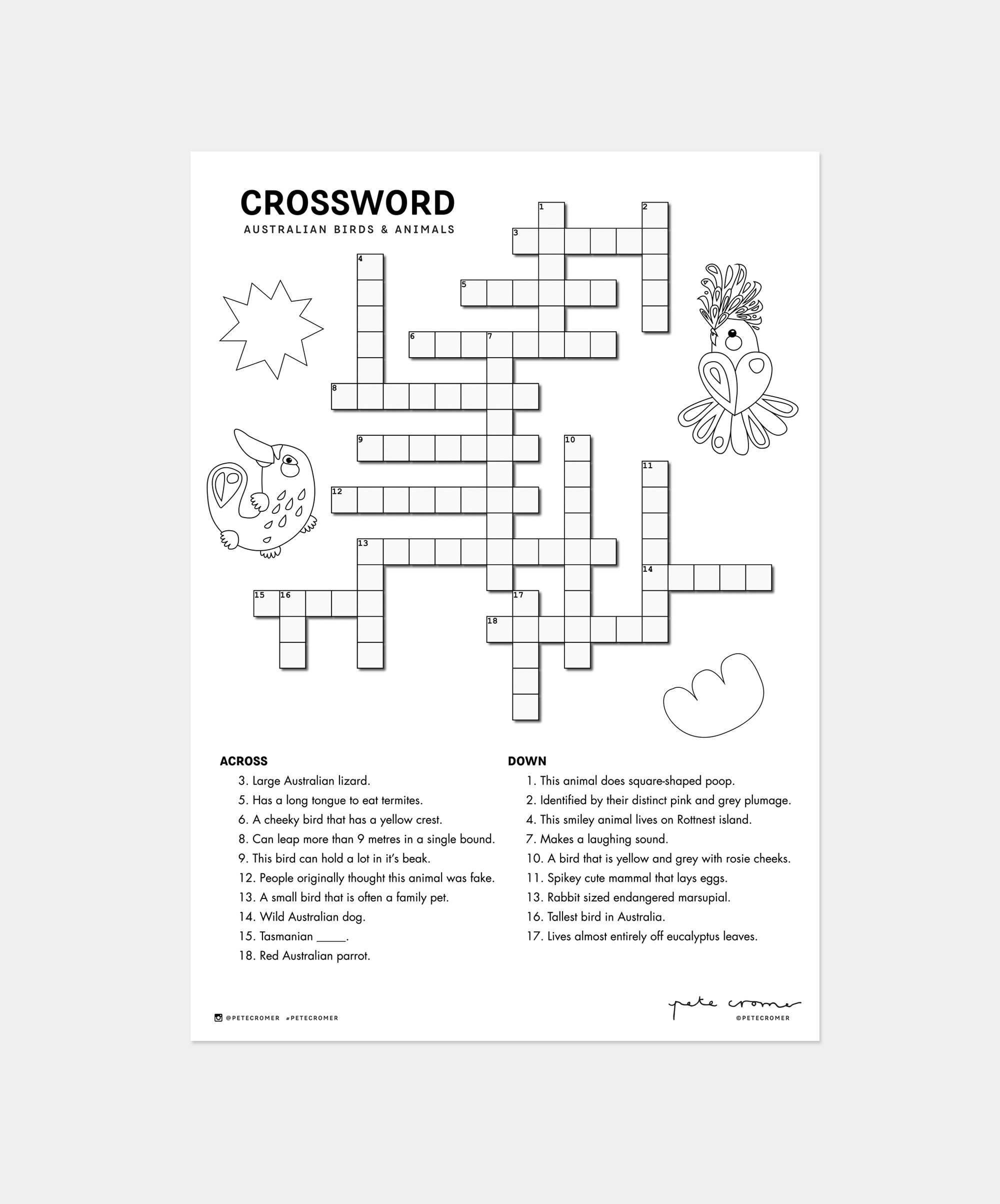 Crossword Printable Pete Cromer