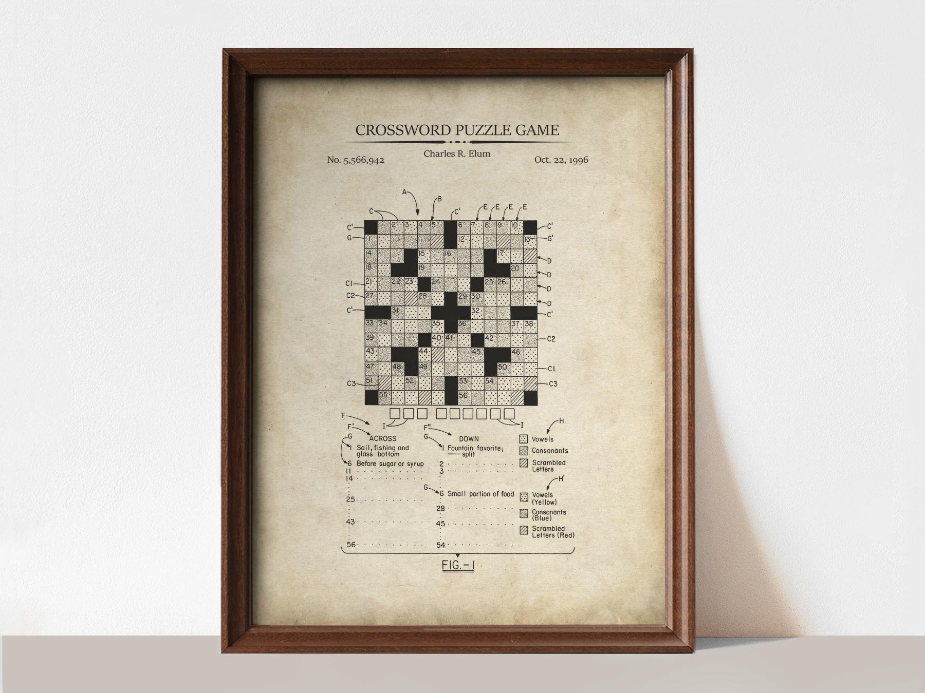 Crossword Puzzle Art Print Vintage Patent Art Crossword Puzzle Crossword Puzzle Art Print Vintage Patent Art Crossword Puzzle