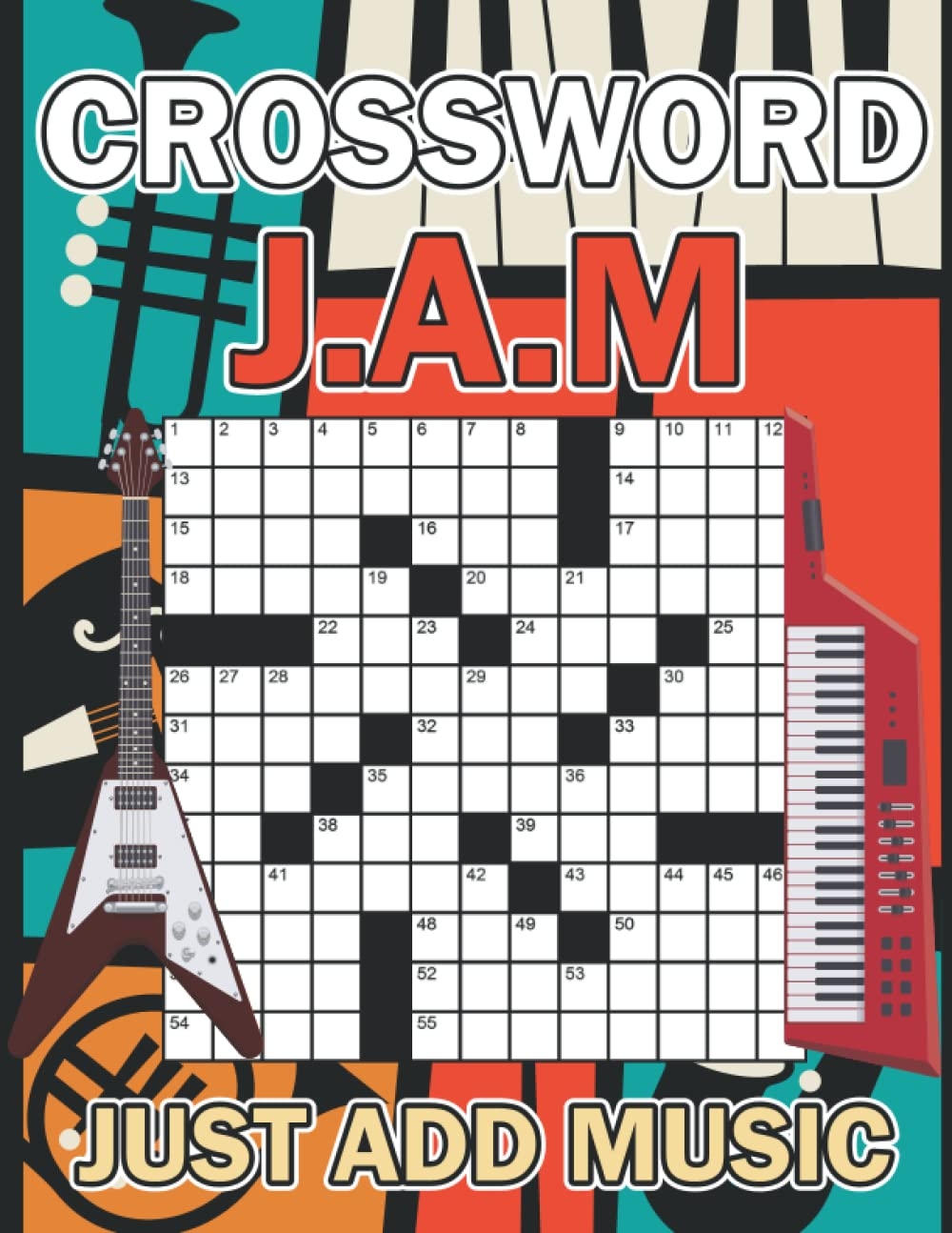 CROSSWORD PUZZLE Book J A M Just Add Music 50 Challenging Crossword Puzzles For Adults Music Just Add 9798813755033 Amazon Books