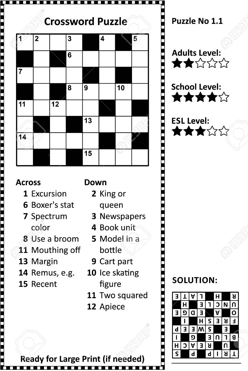 Crossword Puzzle Grid Clues And Solution Classic Quick Family Friendly Easy To Medium Difficulty Level Royalty Free SVG Cliparts Vectors And Stock Illustration Image 129961143 Crossword Puzzle Grid Clues And Solution Classic Quick Family Friendly Easy To Medium Difficulty Level Royalty Free SVG Cliparts Vectors And Stock Illustration Image 129961143