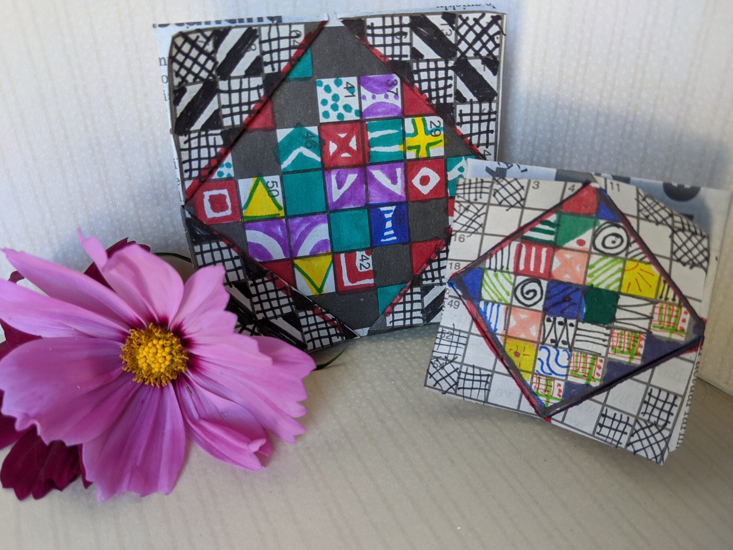 Crossword Puzzle Origami Frame Something From Almost Nothing 2 Playful Bookbinding And Paper Works