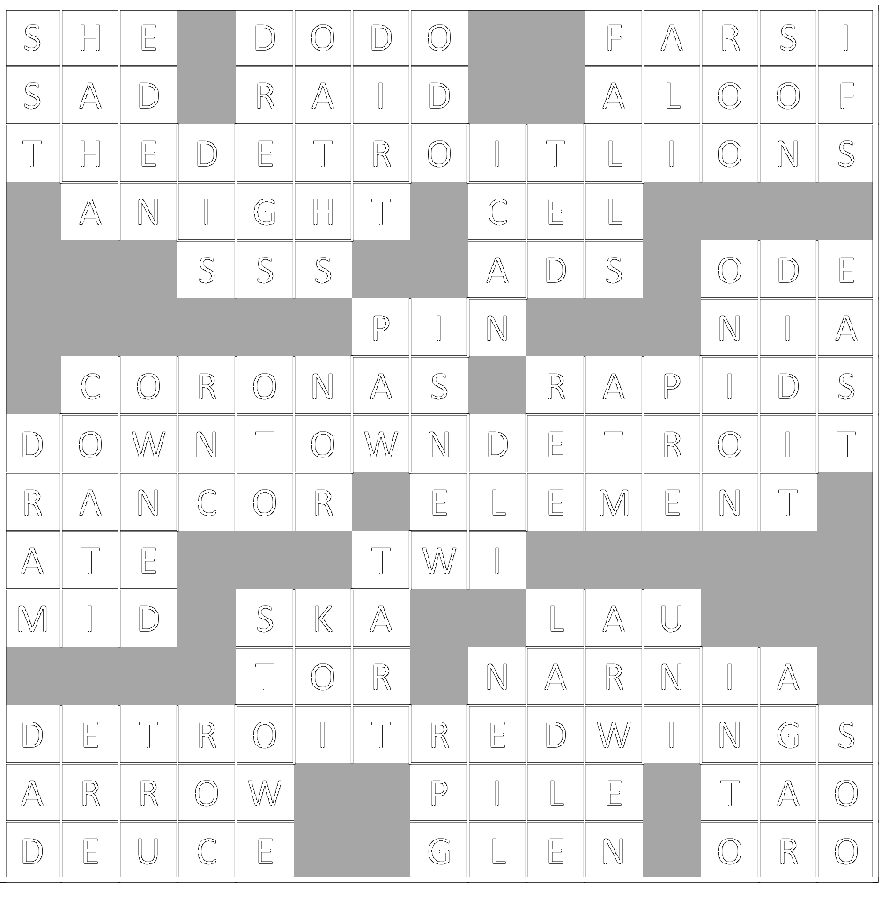 Crossword Puzzle Solution Crossword Puzzle Solution