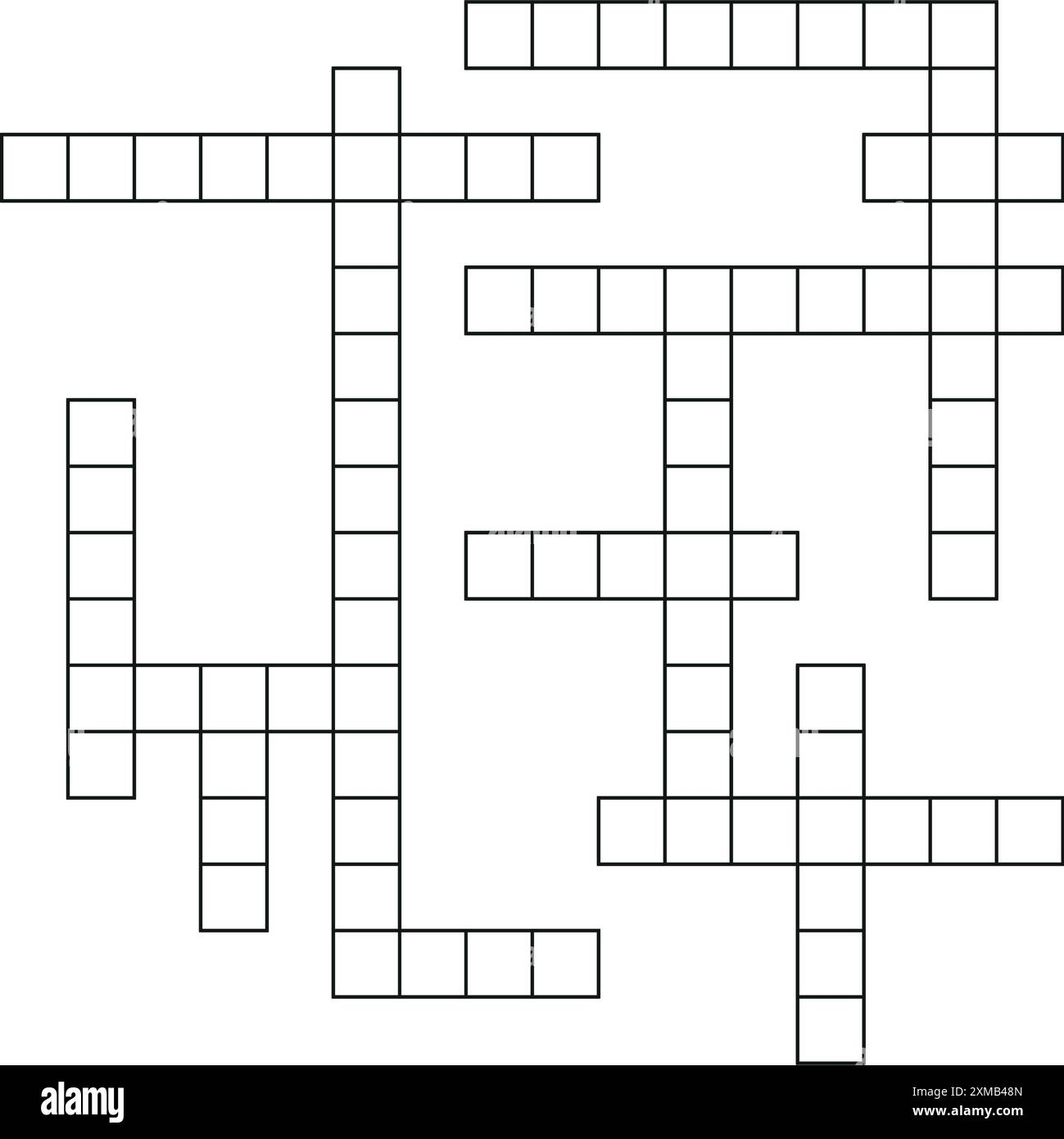 Crossword Puzzle Template With Blank Word Grid Pattern For 