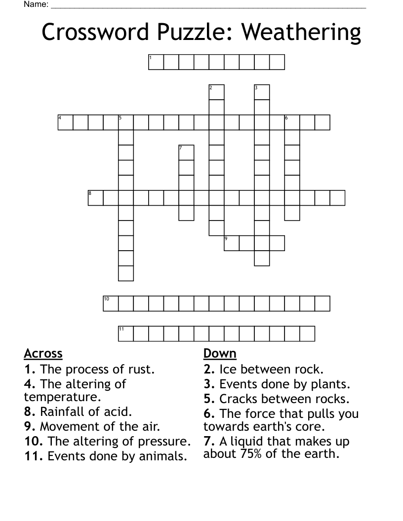 Crossword Puzzle Weathering WordMint