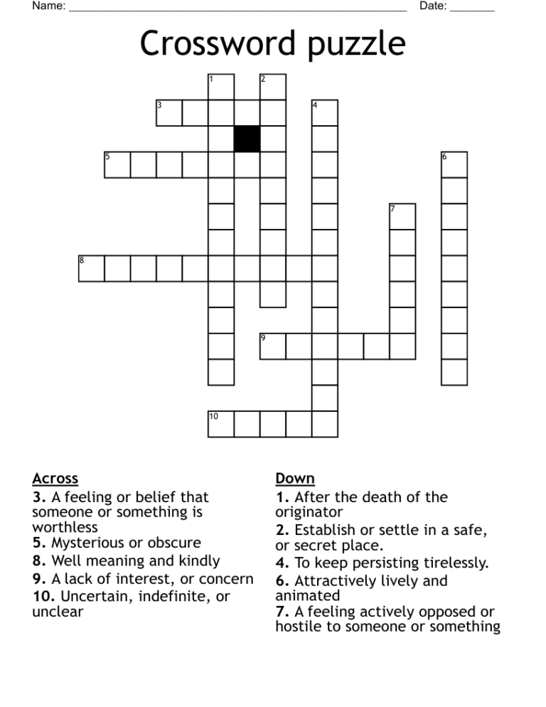 Crossword Puzzle WordMint