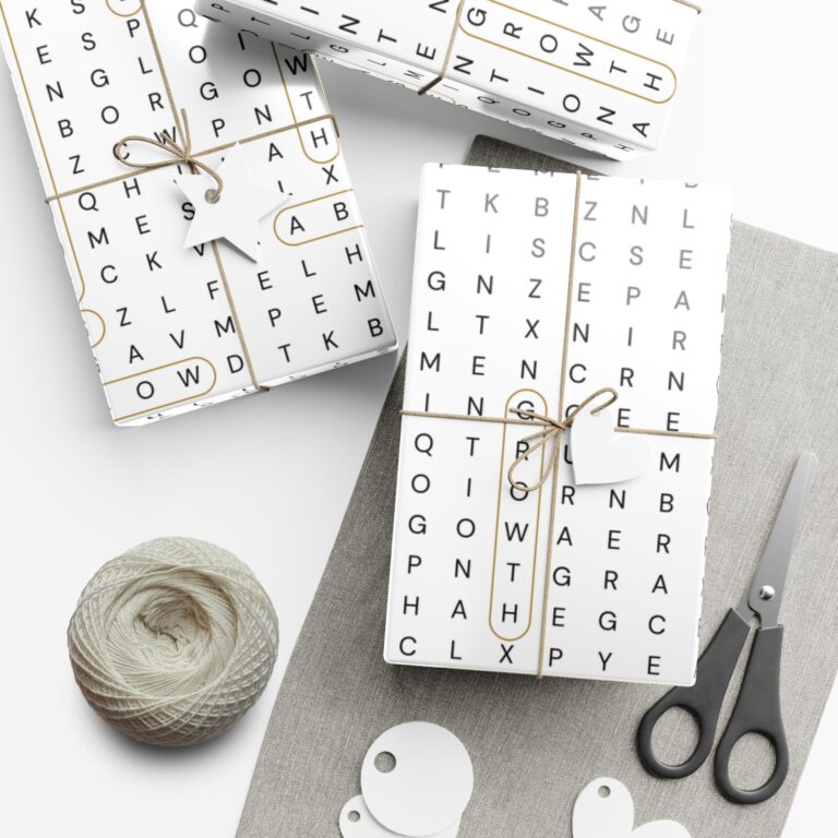 Crossword Puzzle Wrapping Paper Word Search Wrapping Paper