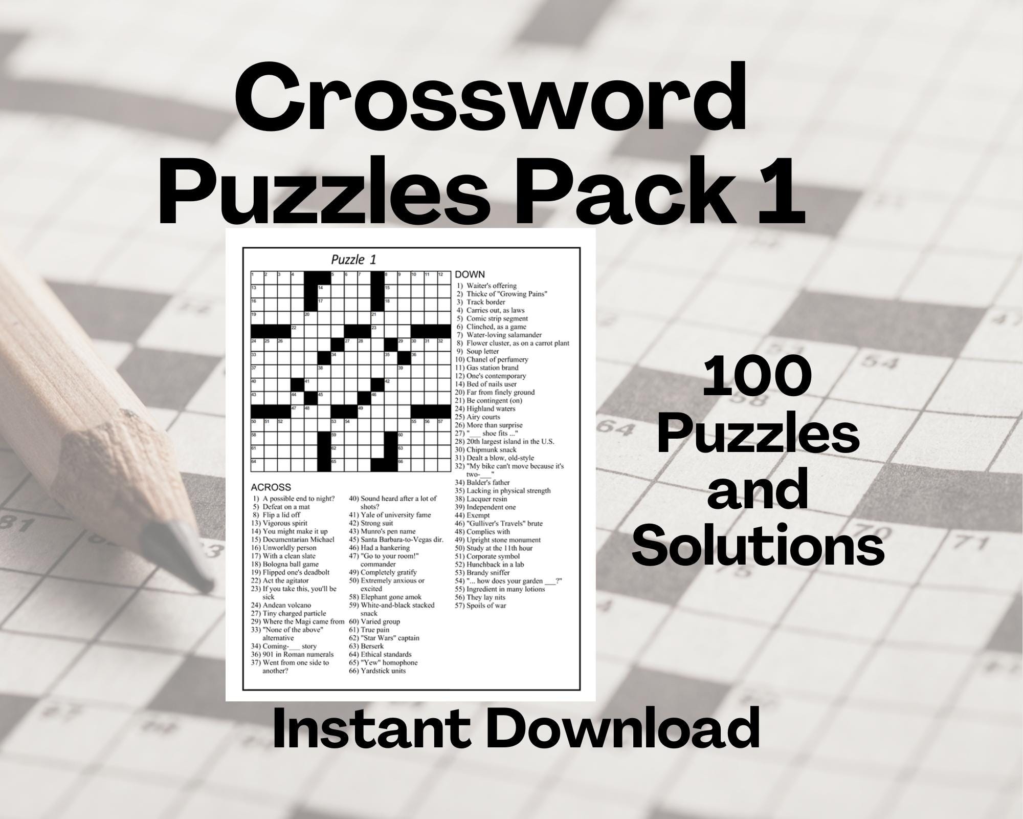 Crossword Puzzles 100 Printable Crossword Puzzles Intermediate And Hard Crossword Puzzles Crossword Puzzle Book Instant Download Etsy Crossword Puzzles 100 Printable Crossword Puzzles Intermediate And Hard Crossword Puzzles Crossword Puzzle Book Instant Download Etsy