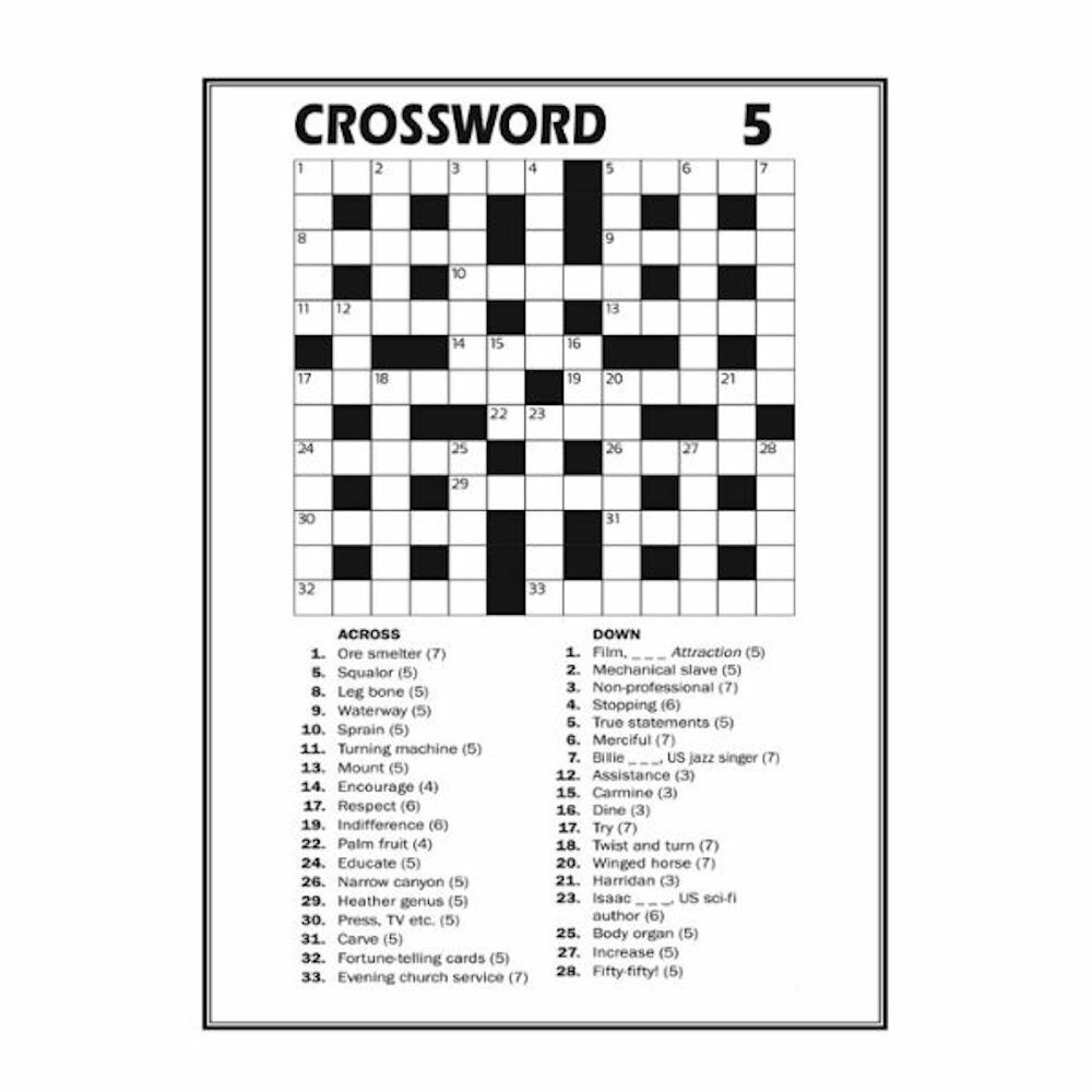Crossword Puzzles A4 Large Print Puzzle Books Trivia Fun Adults Children Brain EBay UK