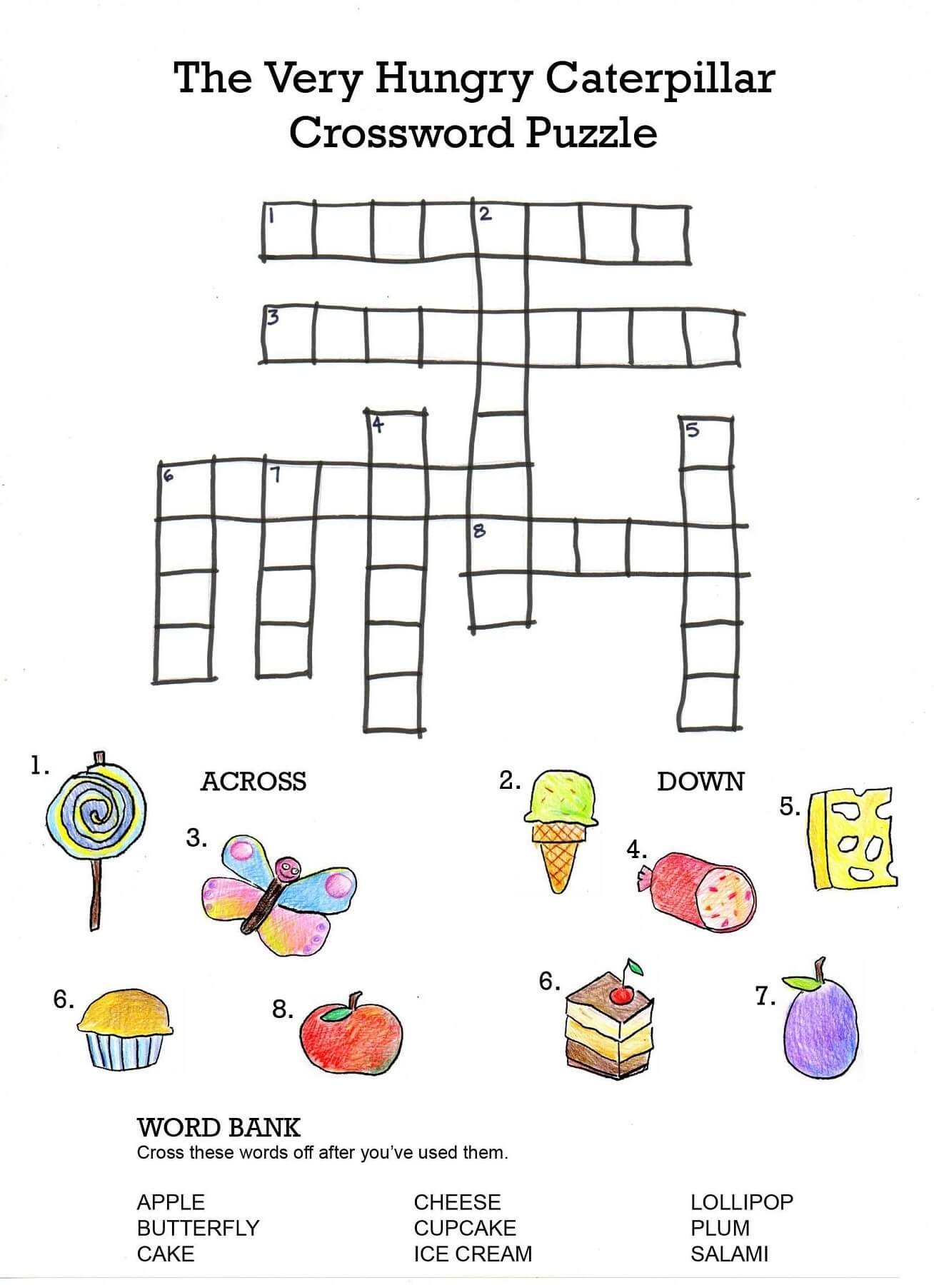 Crossword Puzzles For Kids Printable Coloring Pages FREE