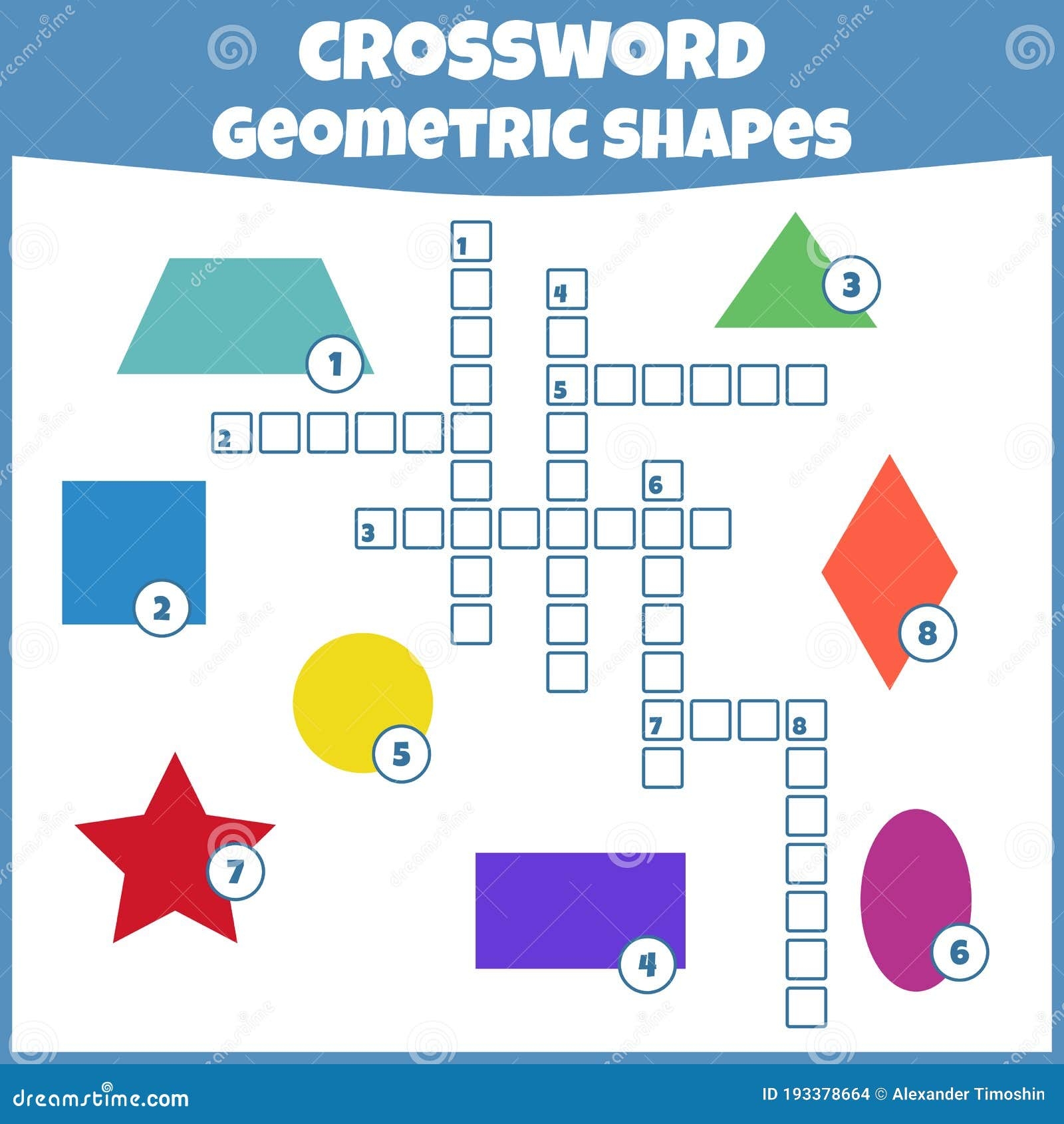 Crossword With Geometric Shapes Vector Education Game For Children Stock Vector Illustration Of Preschool Minigame 193378664 Crossword With Geometric Shapes Vector Education Game For Children Stock Vector Illustration Of Preschool Minigame 193378664