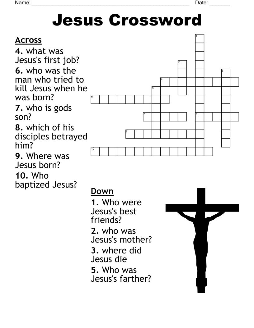 Crucifixion Of Jesus Crossword WordMint