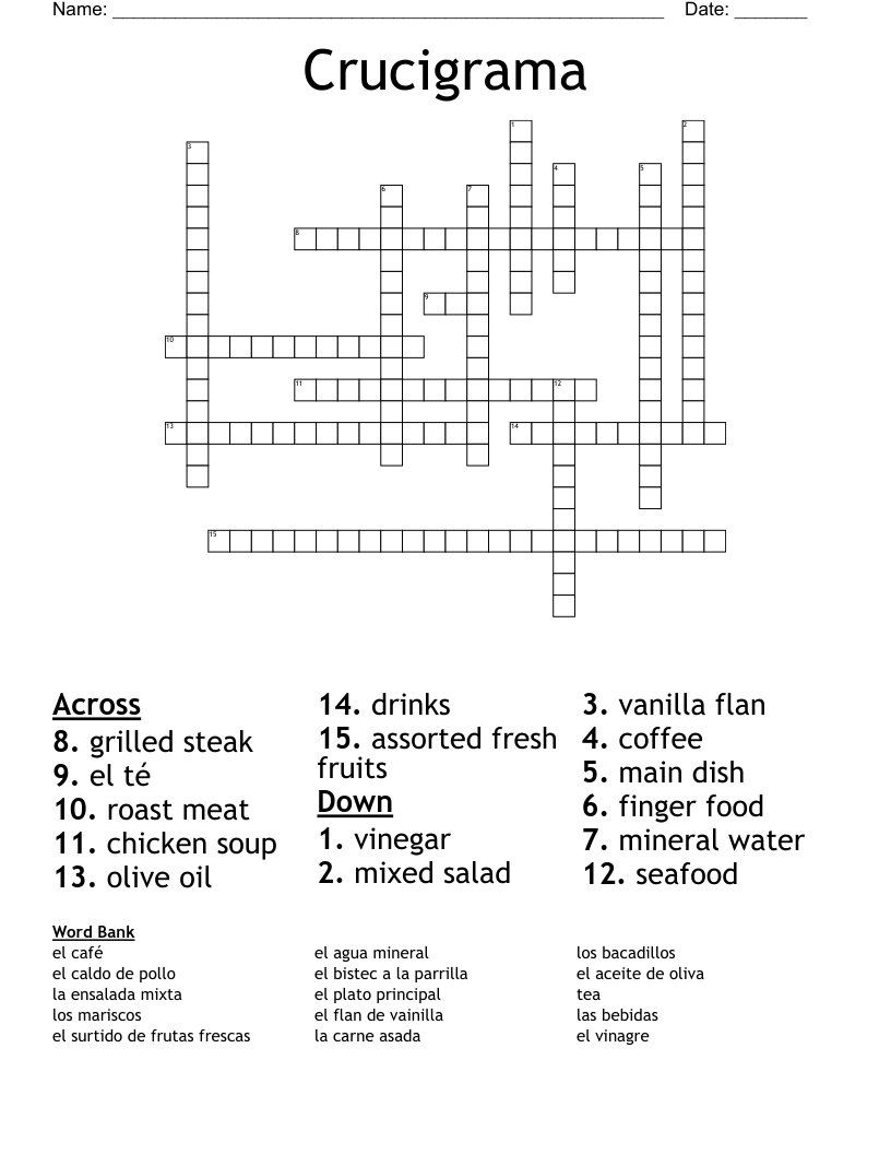 Crucigrama Crossword WordMint