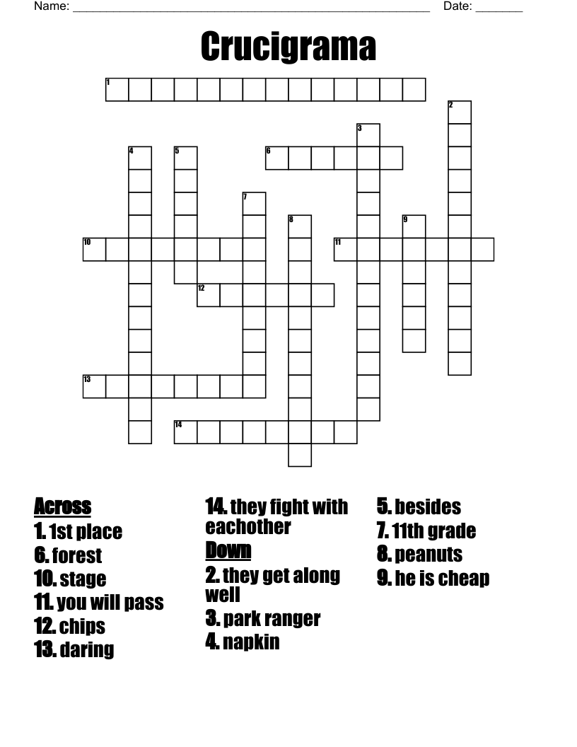 Crucigrama Crossword WordMint