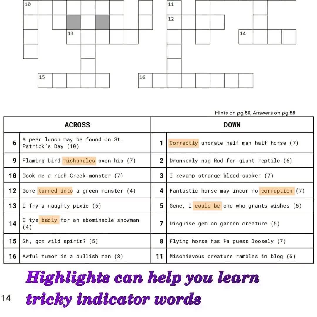 Cryptic Crosswords For Beginners EBook How To Play Guided Step by Step Walkthrough Hidden Word Clues Anagrams Homophones U0026 More