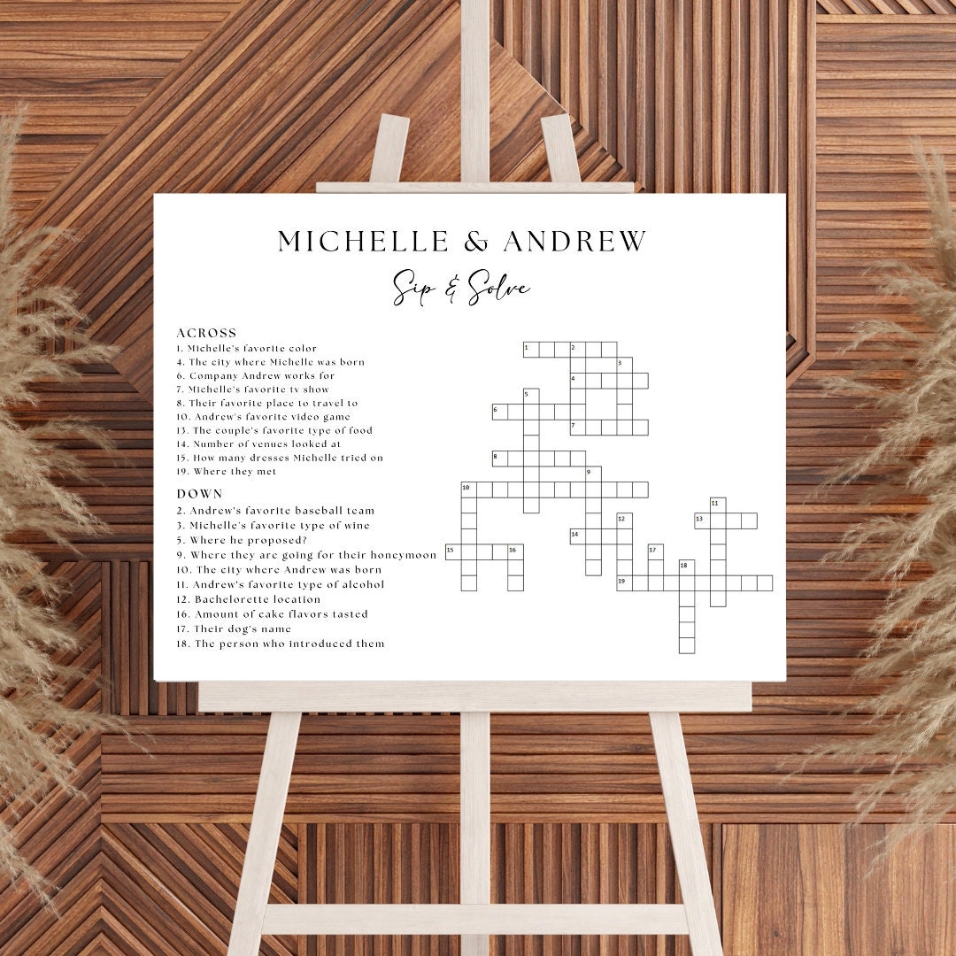 Custom Wedding Crossword Puzzle Poster Board Printed Sip And Solve Bridal Shower Crossword Wedding Puzzle Giant Crossword Large Crossword Etsy Custom Wedding Crossword Puzzle Poster Board Printed Sip And Solve Bridal Shower Crossword Wedding Puzzle Giant Crossword Large Crossword Etsy