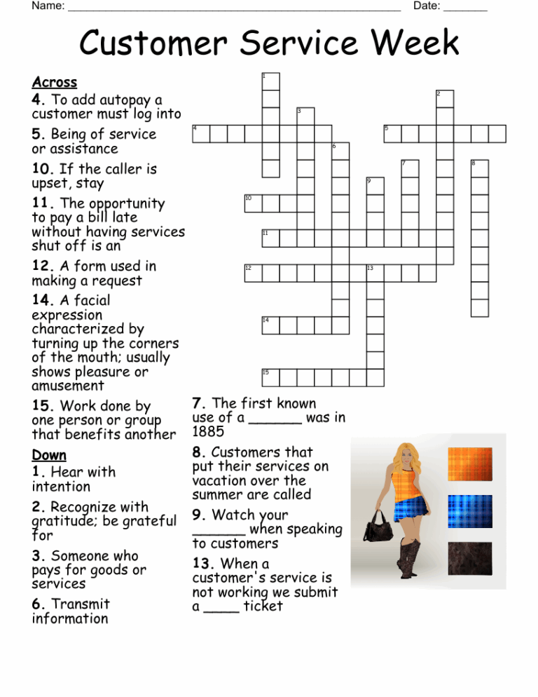 Customer Service Week Crossword WordMint