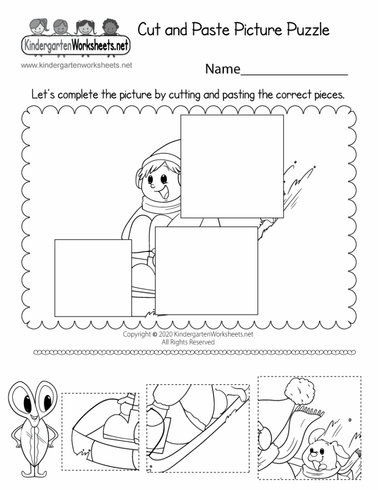 Cut And Paste Picture Puzzle Worksheet Free Printable Digital