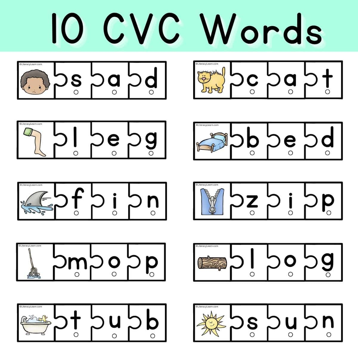 CVC Build A Word Puzzles Free Printables Literacy Learn