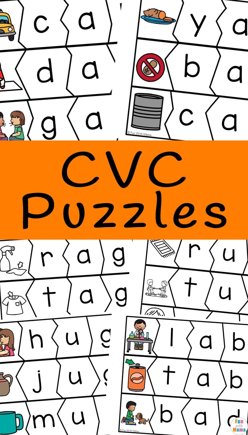 CVC Words With Pictures Puzzles Fun With Mama