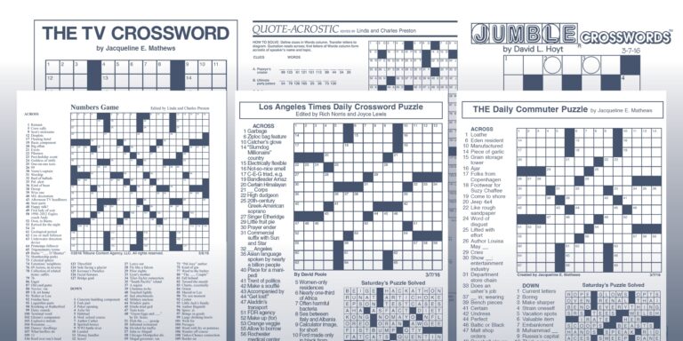 Daily Commuter Crossword Puzzle Detroit Free Press