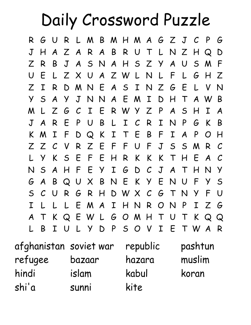 Daily Crossword Puzzle Word Search WordMint Worksheets Library Daily Crossword Puzzle Word Search WordMint Worksheets Library