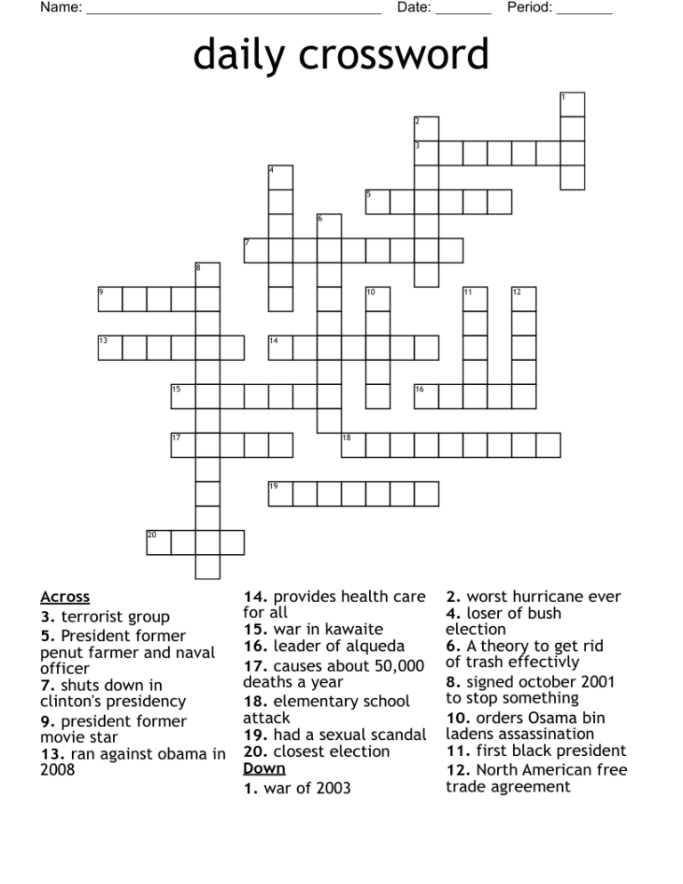 Daily Crossword WordMint