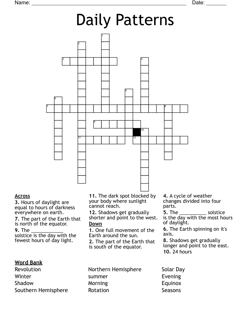 Daily Patterns Crossword WordMint Daily Patterns Crossword WordMint