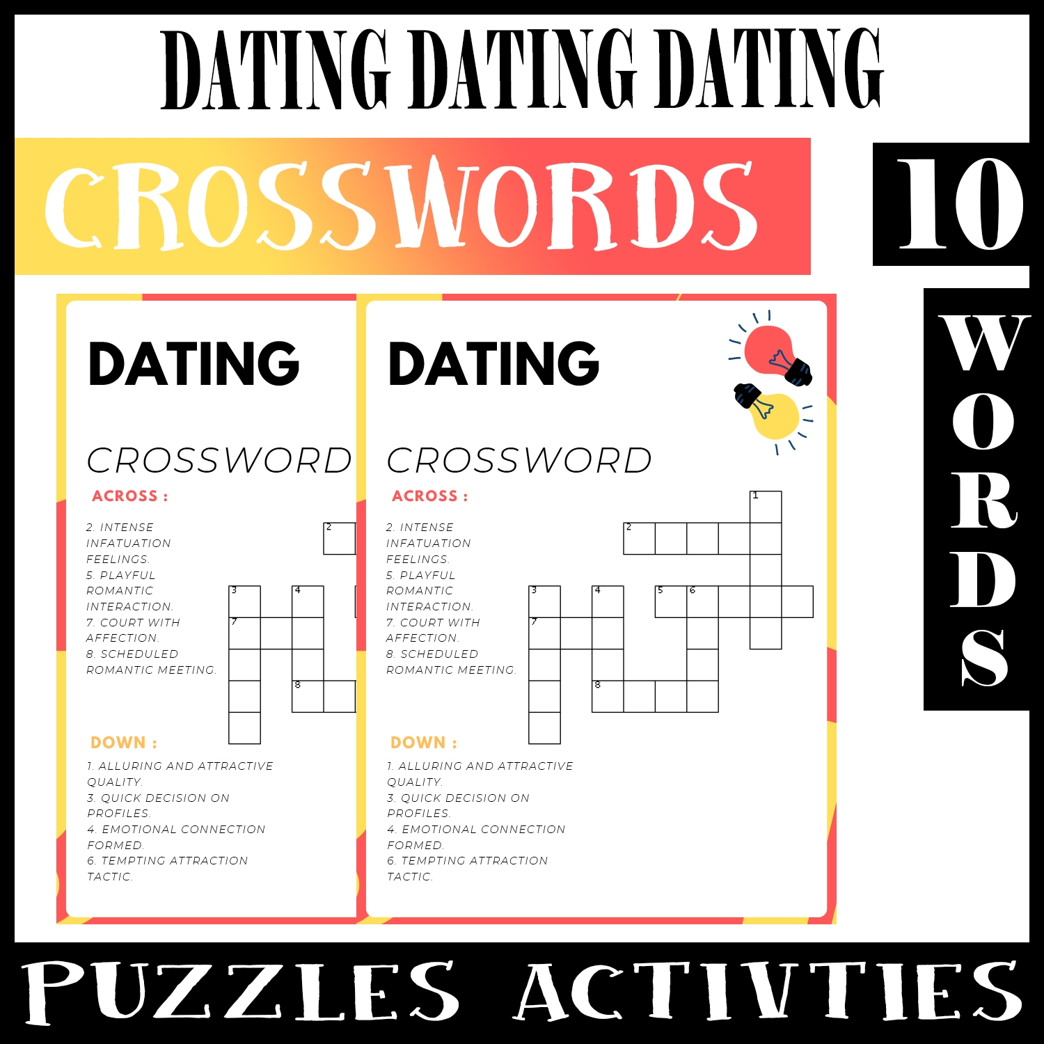 Dating No Prep Crossword Puzzle Worksheet Activity For Morning Dating No Prep Crossword Puzzle Worksheet Activity For Morning
