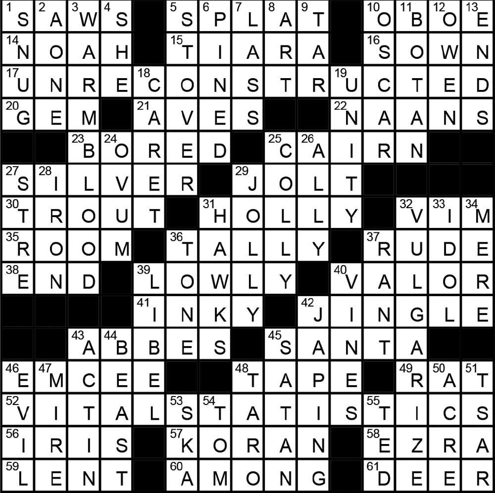 December Crossword The Castle Pines Connection