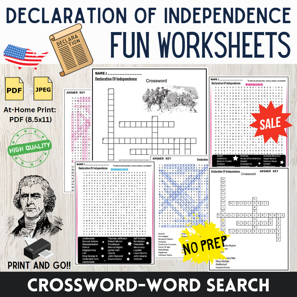 Declaration Of Independence Worksheets Word Search Crossword Made By Teachers Declaration Of Independence Worksheets Word Search Crossword Made By Teachers