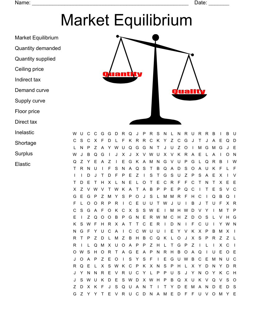 Demand And Supply Crossword Puzzle WordMint