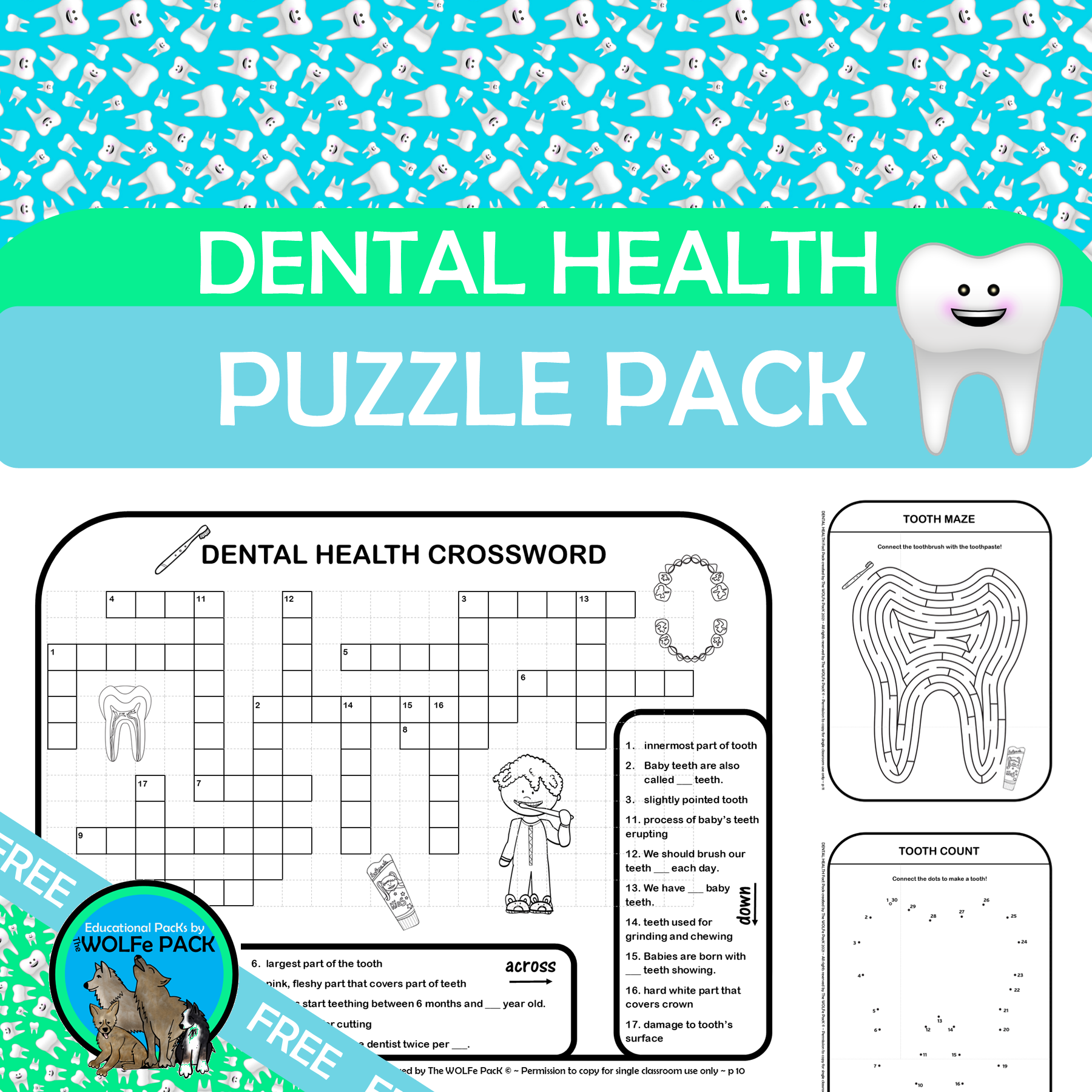 Dental Crossword Puzzle Printable