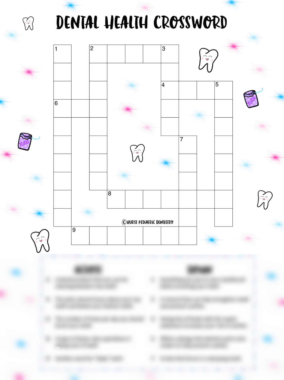 Dental Crossword Puzzle
