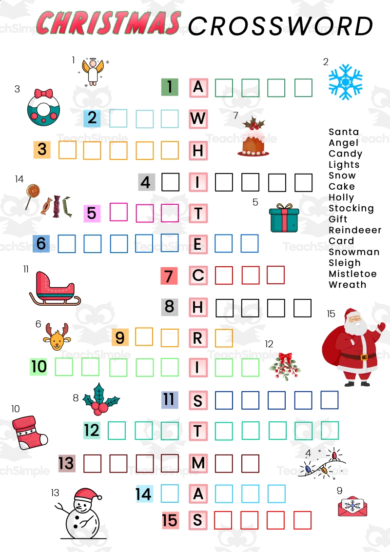 Differentiated Christmas Crossword For ESL Learners By Teach Simple