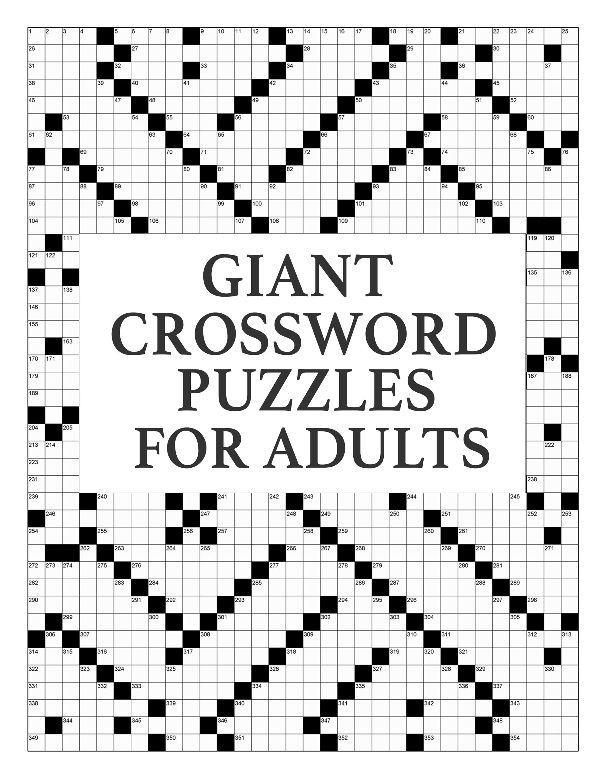 Digital Download 40 Printable Giant Crossword Puzzles For Adults 