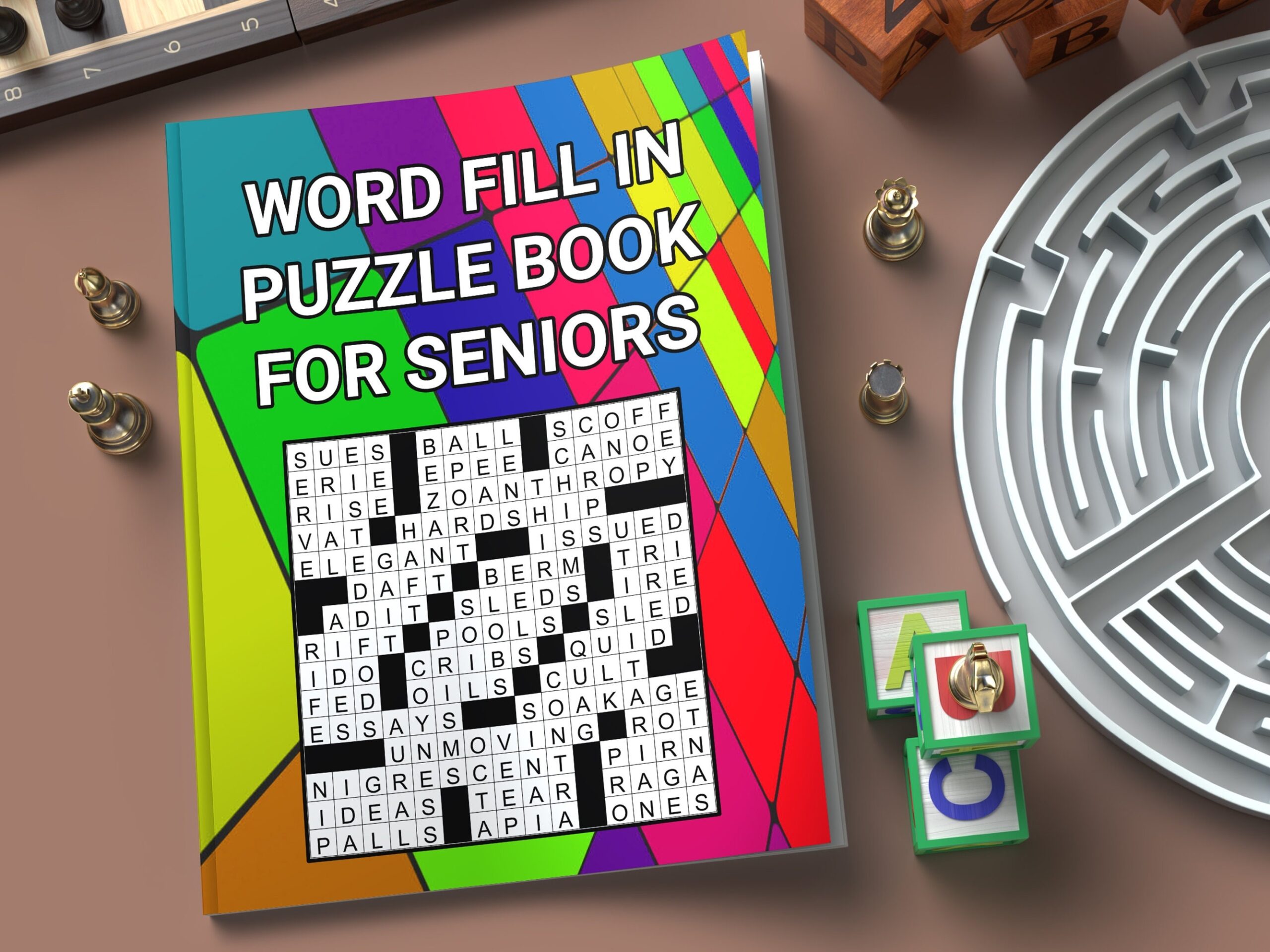 Digital Download Printable Word Fill in Puzzle Book For Seniors Play 100 Large Print Easy To Read Crossword Fillin Games With Solutions Etsy Finland