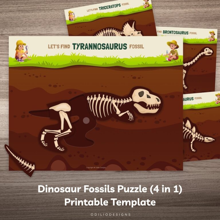 Dinosaur Fossil Puzzle For Kids Matching Game Printable Dino Skeleton Bone Anatomy Activity Toddler Preschool Homeschool Busy Book Worksheet Etsy