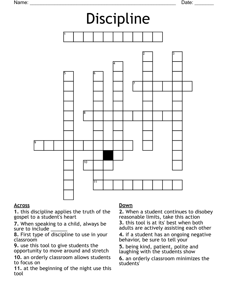 Discipline Crossword WordMint