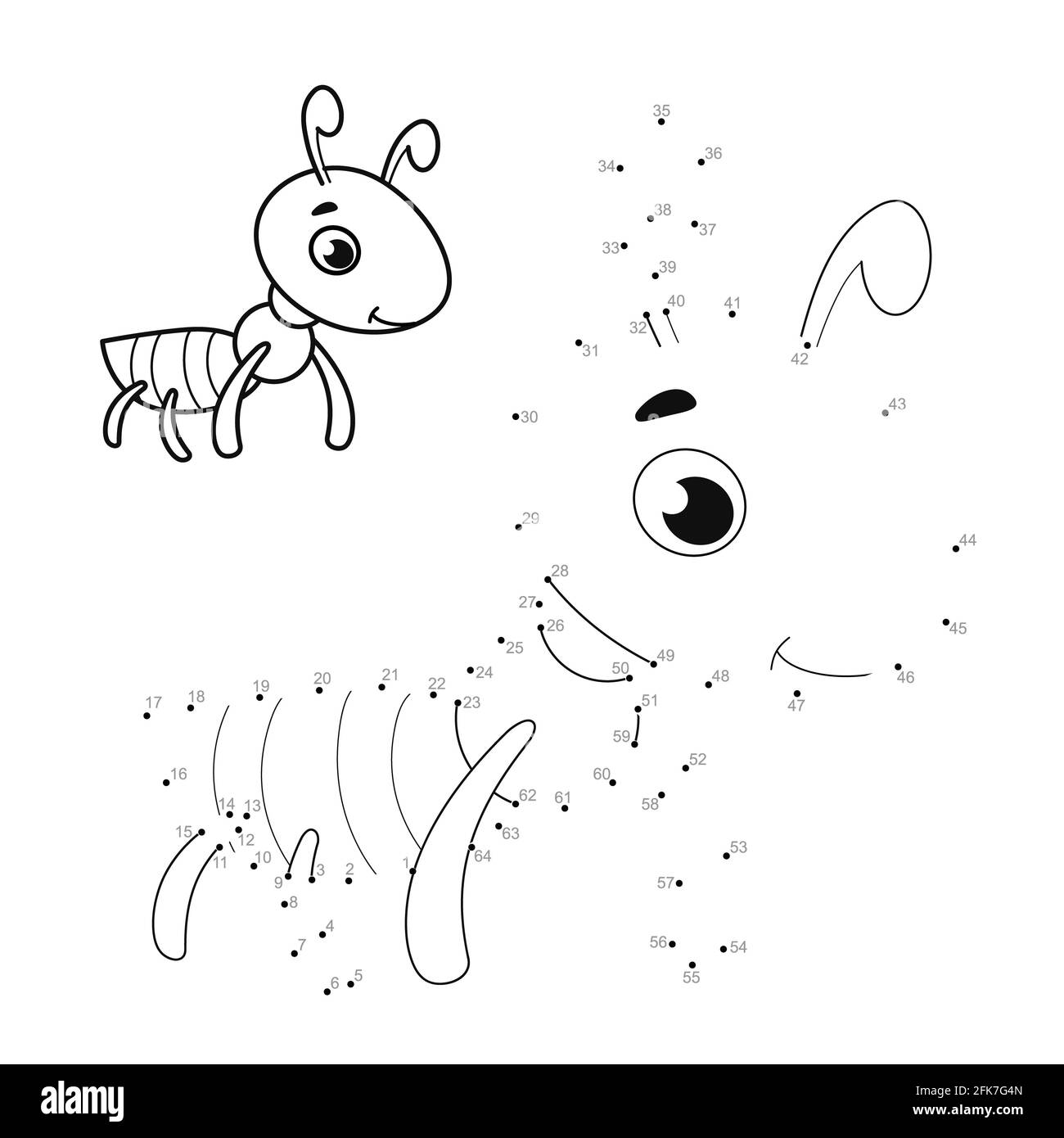 Dot To Dot Puzzle For Children Connect Dots Game Ant 