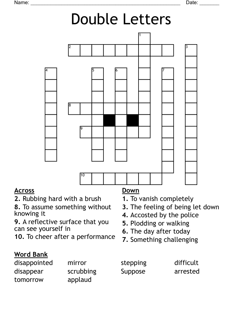 Double Letters Crossword WordMint Double Letters Crossword WordMint