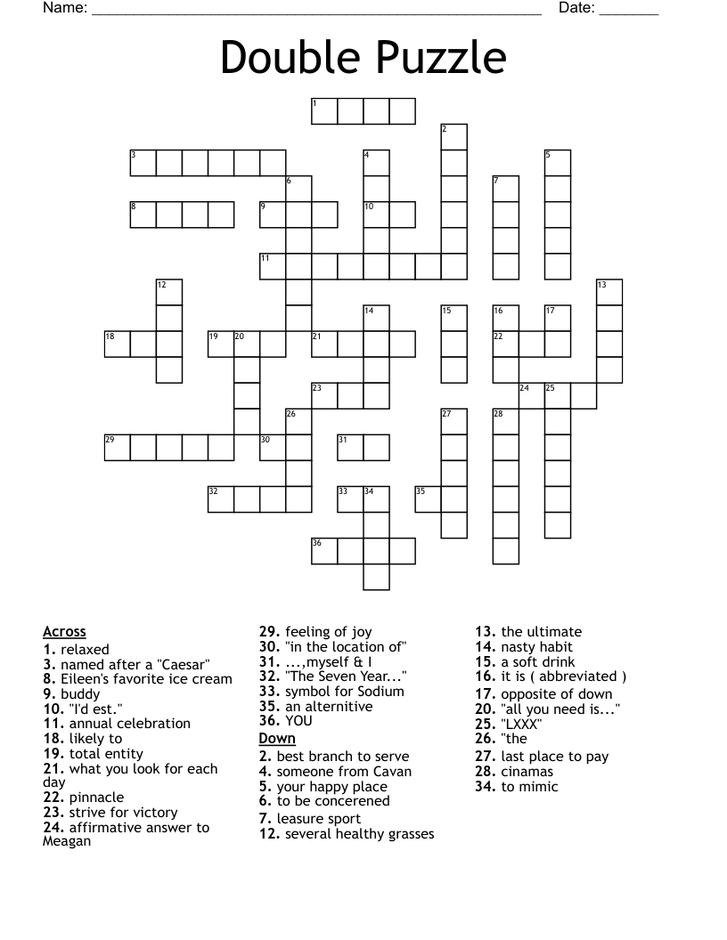 Double Puzzle Crossword WordMint