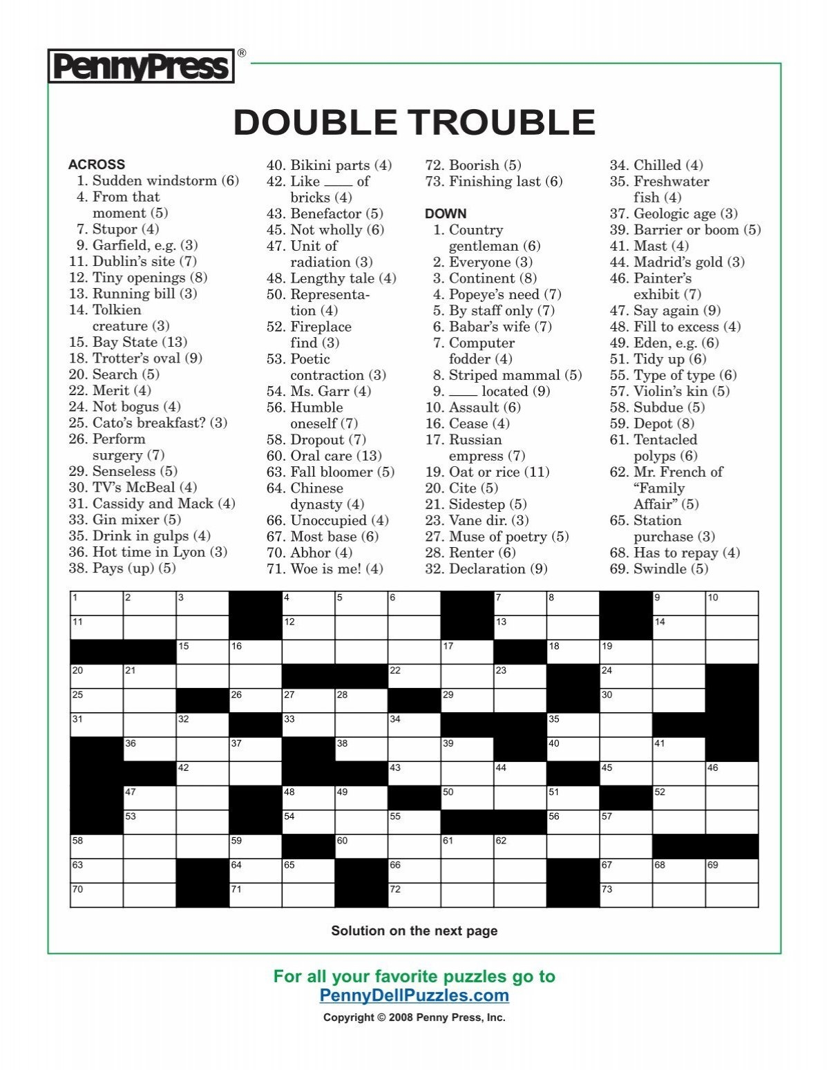 Double Trouble PennyDellPuzzles