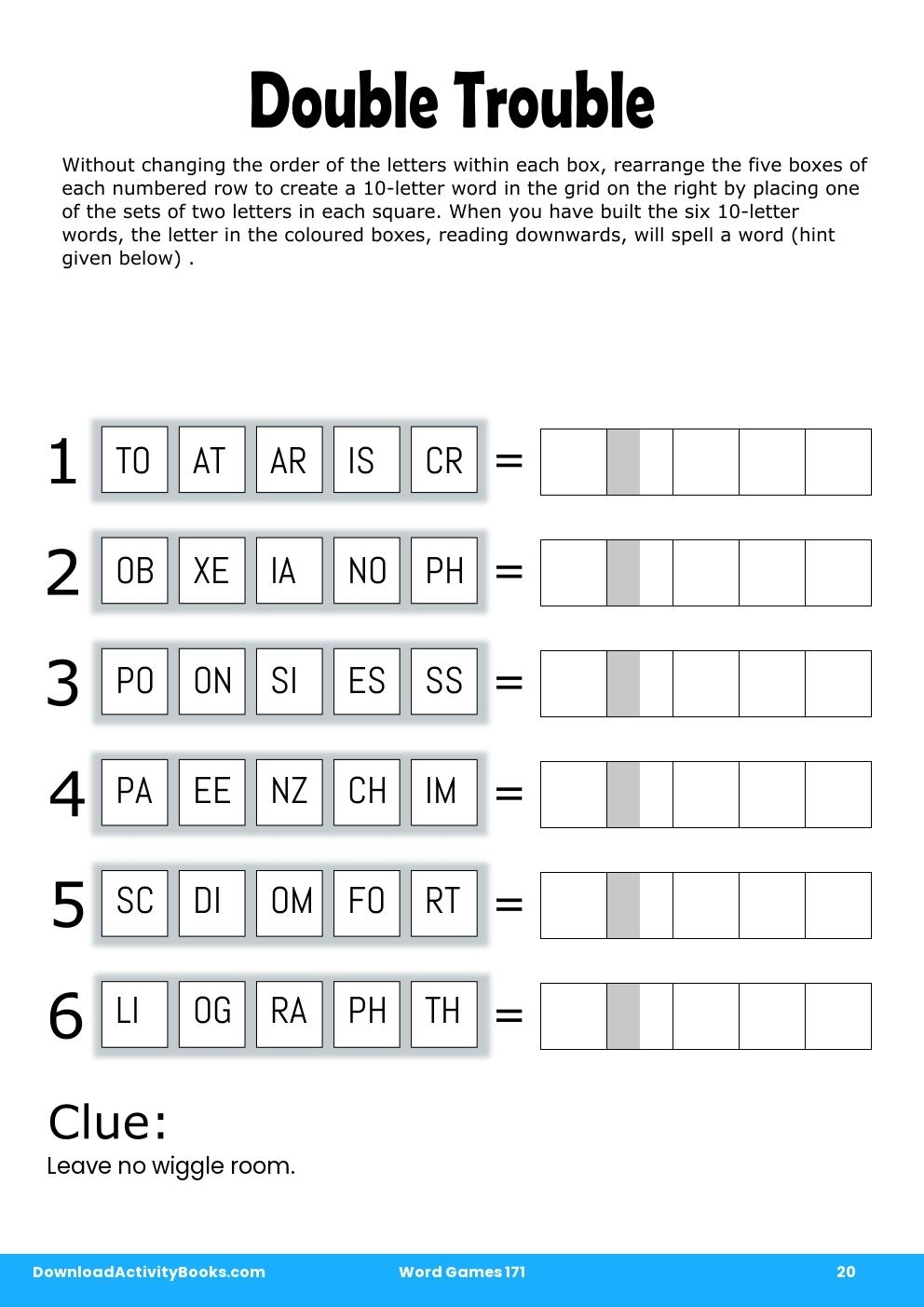 Double Trouble Crossword Puzzles Printable