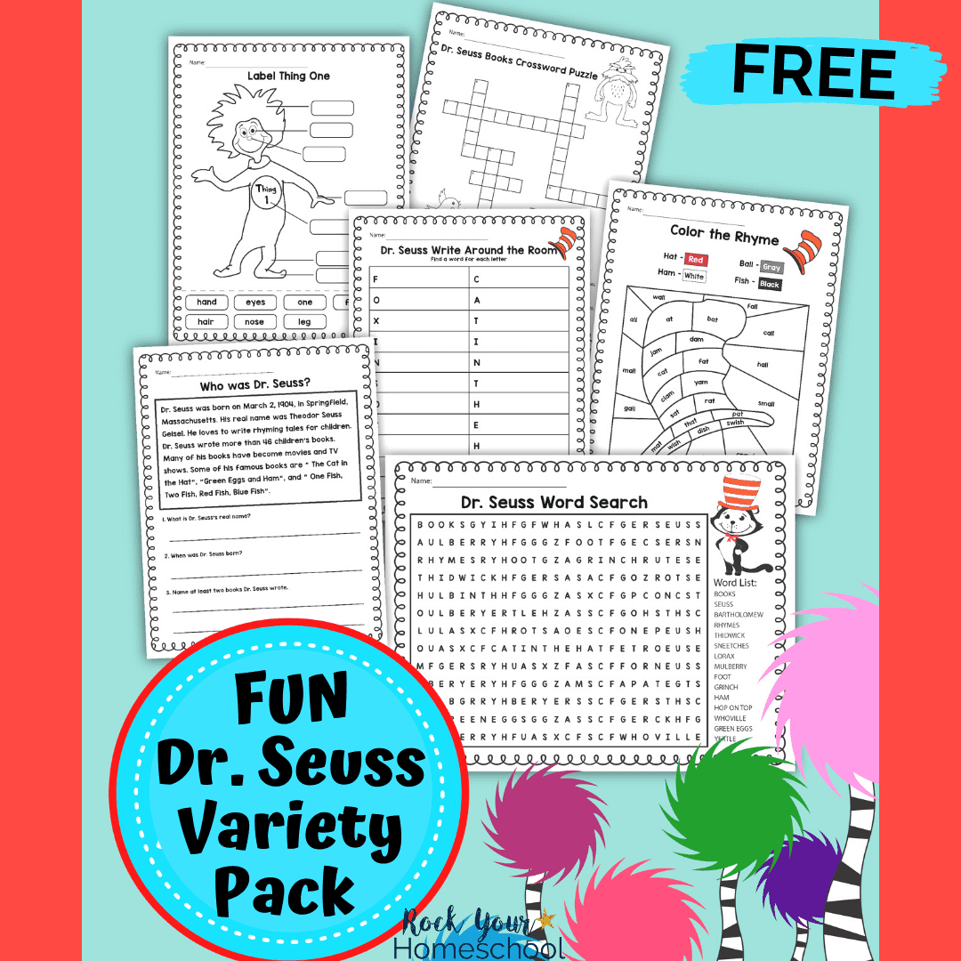 Dr Seuss Activities Set Rock Your Homeschool