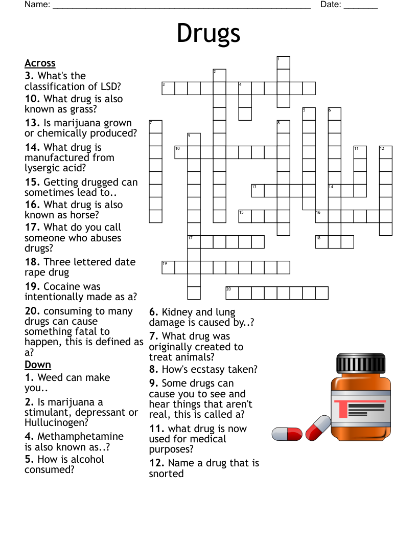 Drugs Crossword WordMint