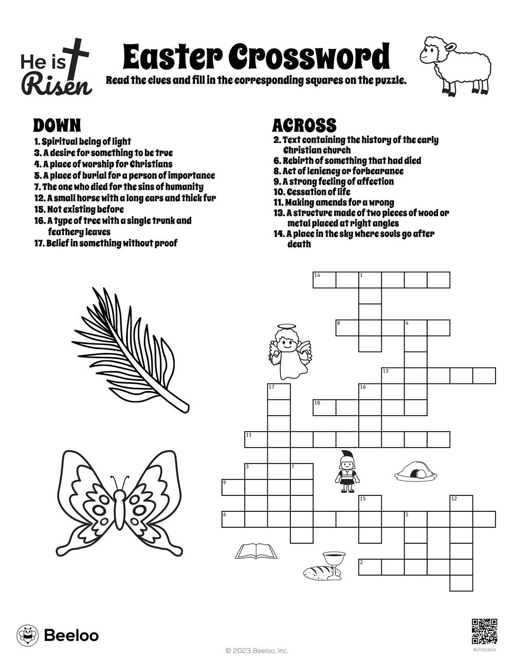 Easter Crossword Beeloo Printable Crafts And Activities For Kids